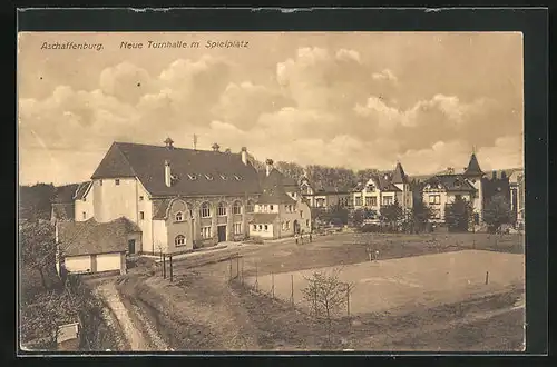 AK Aschaffenburg, Neue Turnhalle m. Spielplatz