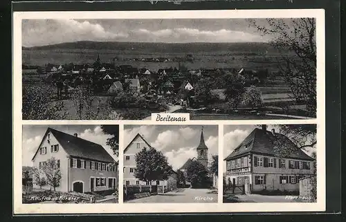 AK Breitenau, Kaufhaus Förster, Pfarrhaus, Kirche, Gesamtansicht