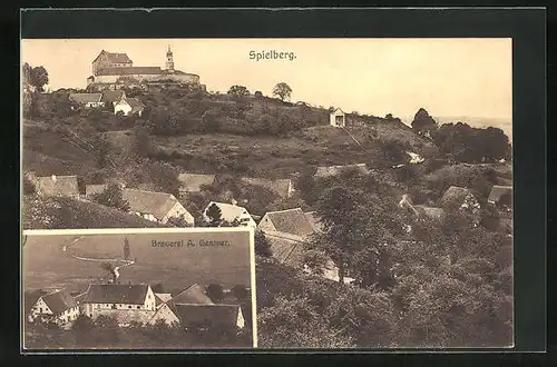 AK Spielberg, Blick auf die Brauerei A. Gentner, Schloss