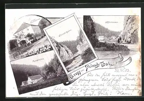 AK Stadtsteinach, Steinachthal, Papiermühle, Unterer Eisenhammer, Waffenhammer, Steinach-Klamm