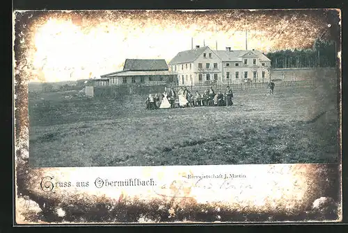 AK Obermühlbach, Bierwirtschaft - Gasthaus von J. Martin