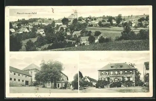 AK Neudrossenfeld, Totale mit Kirche, Marktplatz