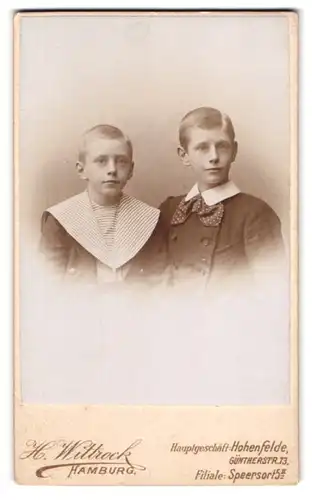 Fotografie H. Wittrock, Hamburg, Güntherstrasse 73, Junge Brüder mit grossen Ohren