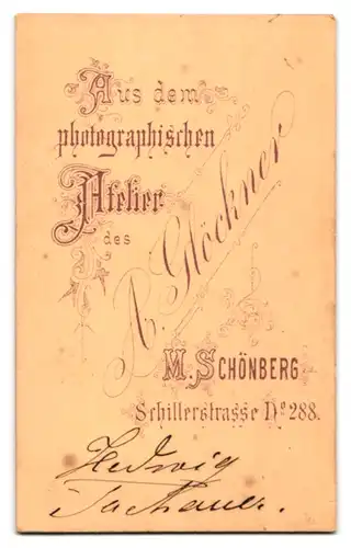 Fotografie A. Glöckner, M.-Schönberg, Schillerstrasse 288, Portrait kleines Mädchen im Kleid