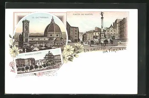 Lithographie Firenze, Piazza Cavour, Piazza dei Martiri