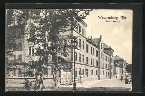 AK Weissenburg, Strasse an der Stadtkaserne