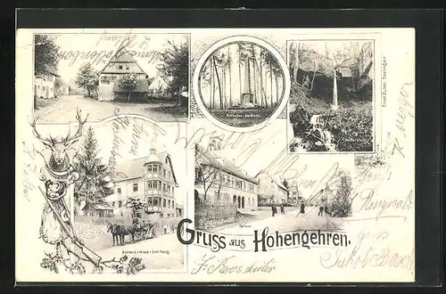 AK Hohengehren, Gasthaus zum Hirsch, Goldboden-Denkmal, Holderstein