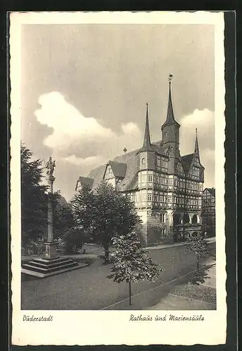 AK Duderstadt, Rathaus und Mariensäule