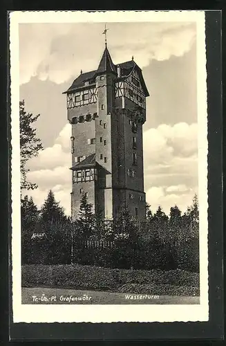 AK Grafenwöhr, Wasserturm in Alleinlage