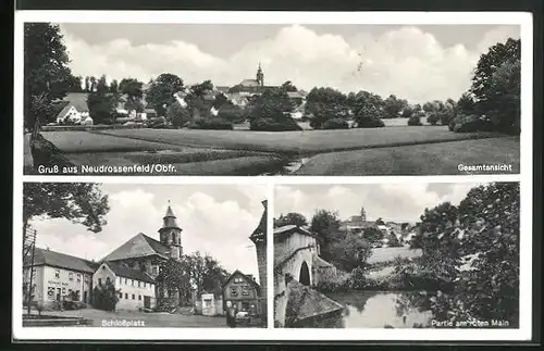 AK Neudrossenfeld, Partie am roten Main, Schlossplatz