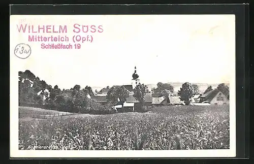 AK Konnersreuth, Teilansicht mit Zwiebelturm