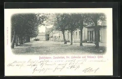 AK Rehburg, Sanatorium Dr. Lehrecke und Walsen`s Hotel, Badehäuser