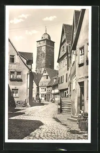 AK Lohr a. Main, Strasse Fischergasse mit Turm