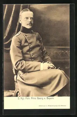 AK SKH Prinz Georg von Bayern in Feldgrau
