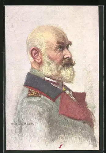 Künstler-AK König Wilhelm II. von Württemberg