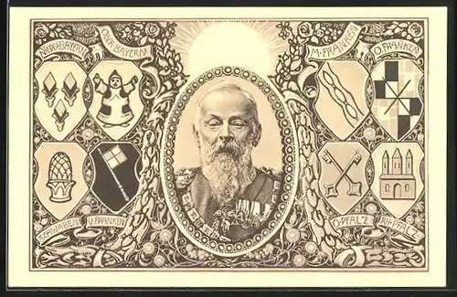 AK Prinzregent Luitpold mit Wappen
