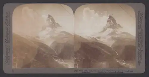 Stereo-Fotografie Underwood & Underwood, New York, Ansicht Matterhorn, Bergmassiv Panorama