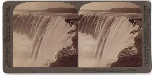 Stereo-Fotografie Underwood & Underwood, New York, Ansicht Niagara Falls / NY, Wasserfall Niagarafälle