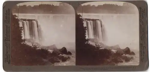 Stereo-Fotografie Underwood & Underwood, New York, Ansicht Niagara Falls / NY, Horseshoe Falls, Wasserfall, Niagarafälle