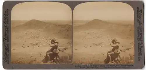 Stereo-Fotografie Underwood & Underwood, New York, Burenkrieg, Brigade Camp & Signal Hill Slingersfontein South Africa