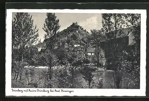 AK Elfershausen, Ruine Trimburg auf Berg