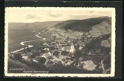 AK Pfaffenhausen b. Hammelburg, Blick ins Tal mit Fluss