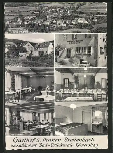 AK Bad Brückenau-Römershag, Gasthof und Pension Breitenbach, Ortsansicht