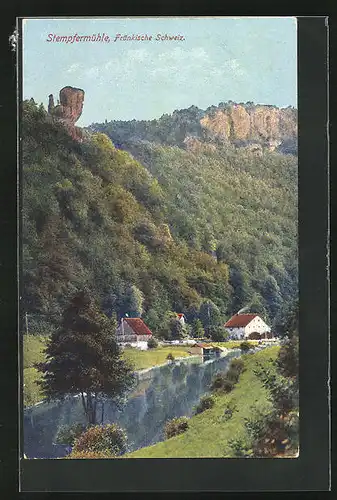 AK Stempfermühle /Fränk. Schweiz, Dorf am Fluss