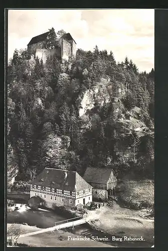AK Rabeneck /Fränk. Schweiz, Blick zur Burg Rabeneck