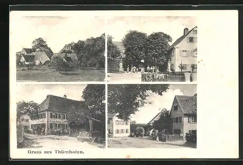 AK Thürnhofen, Gasthaus Friedrich Lindörfer, Ortspartie, Strassenpartie