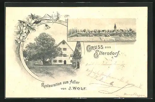 AK Eltersdorf / Erlangen, Restaurant zum Adler, Teilansicht