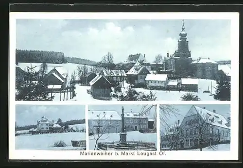 AK Marienweiher /Markt Leugast, Gasthaus Pension, Denkmal, Kirche