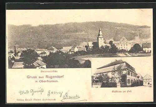 AK Rugendorf /Oberfranken, Gasthaus zur Post, Gesamtansicht