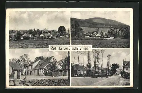 AK Zettlitz / Stadtsteinach, Strassenpartie, Wohnhäuser, Gesamtansicht