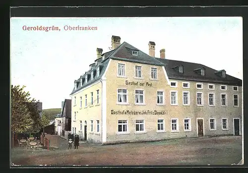 AK Geroldsgrün /Oberfr., Gasthof und Metzgerei zur Post