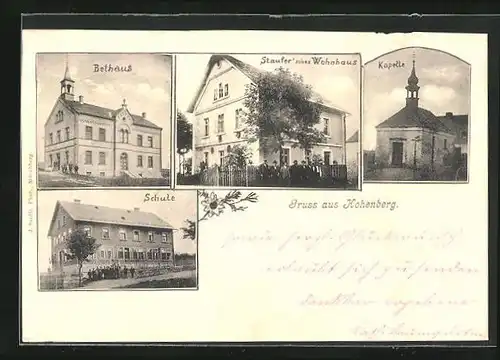 AK Hohenberg / Marktleugast, Staufersches Wohnhaus, Bethaus, Schule