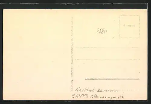 AK Kamerun bei Bayreuth, Gasthof Kamerun