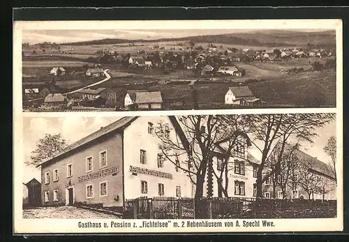 AK Neubau /Fichtelgeb., Gasthaus und Pension z. Fichtelsee, Ortsansicht