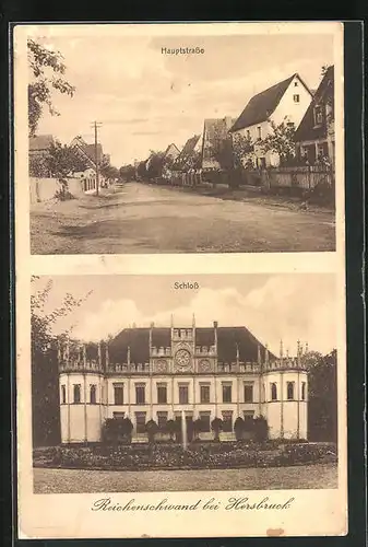 AK Reichenschwand b. Hersbruck, Blick in die Hauptstrasse, Schloss