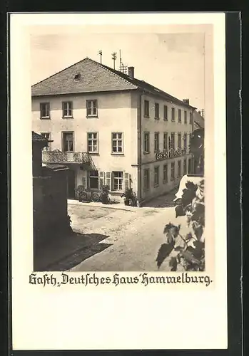 AK Hammelburg, Gasthof Deutsches Haus im Sonnenlicht