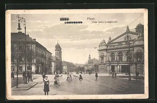 AK Pilsen, Grosser Platz zur Synagoge