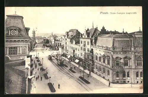 AK Pilsen, Grosse Allee zur Synagoge