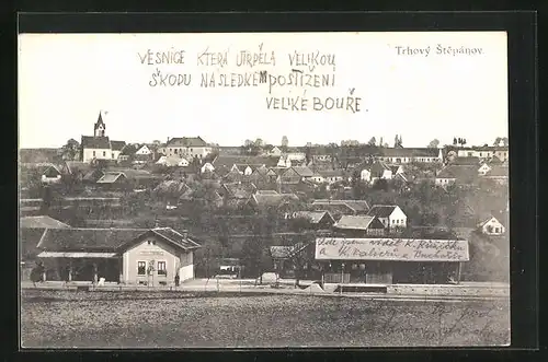 AK Trhovy Stepánov, Bahnhof, Panorama der Stadt