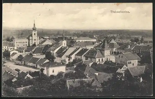 AK Trebechovice, Blick über die Dächer der Stadt