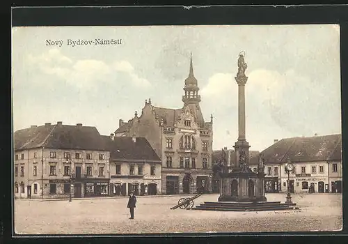 AK Novy Bydzov, Namesti, Denkmal, Hotel