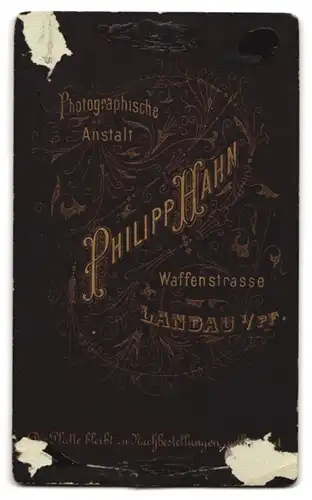 Fotografie Philipp Hahn, Landau i /Pf., Waffenstrasse, Portrait junger Herr im Anzug mit Fliege