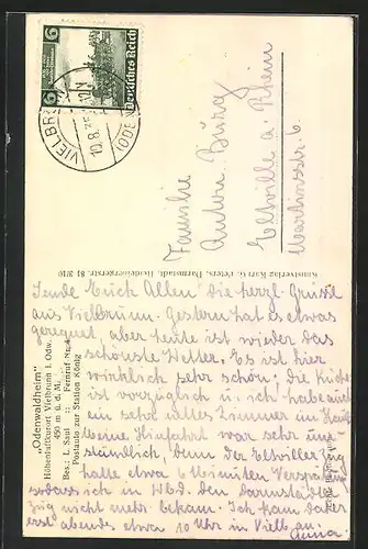 AK Vielbrunn i. Odw., Hotel Odenwaldheim