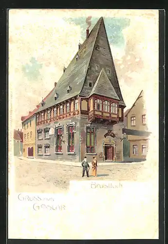 Lithographie Goslar, Brusttuch-Haus