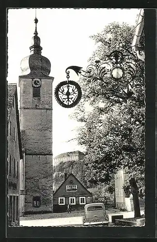 AK Schillingsfürst, Evangelische Kirche mit Schloss