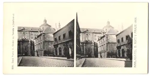 Stereo-Fotografie Lichtdruck Bedrich Koci, Prag, Ansicht Prag - Praha, Chram sv. Tomase z Josefske ul.